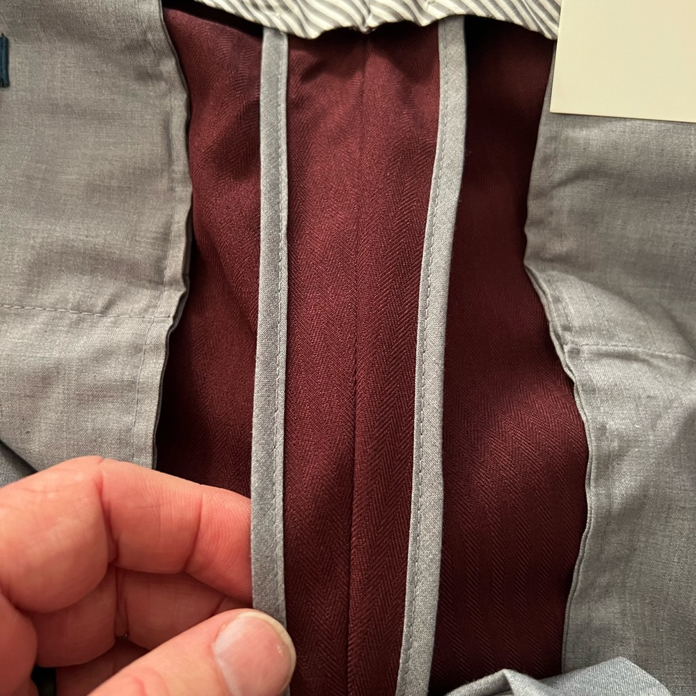 Paul Fredrick slacks 35 NWT Burgandy - Picture 4 of 5